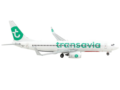 Boeing 737-800 Commercial Aircraft "Transavia Airlines" White with Green Tail 1/400 Diecast Model Airplane by GeminiJets