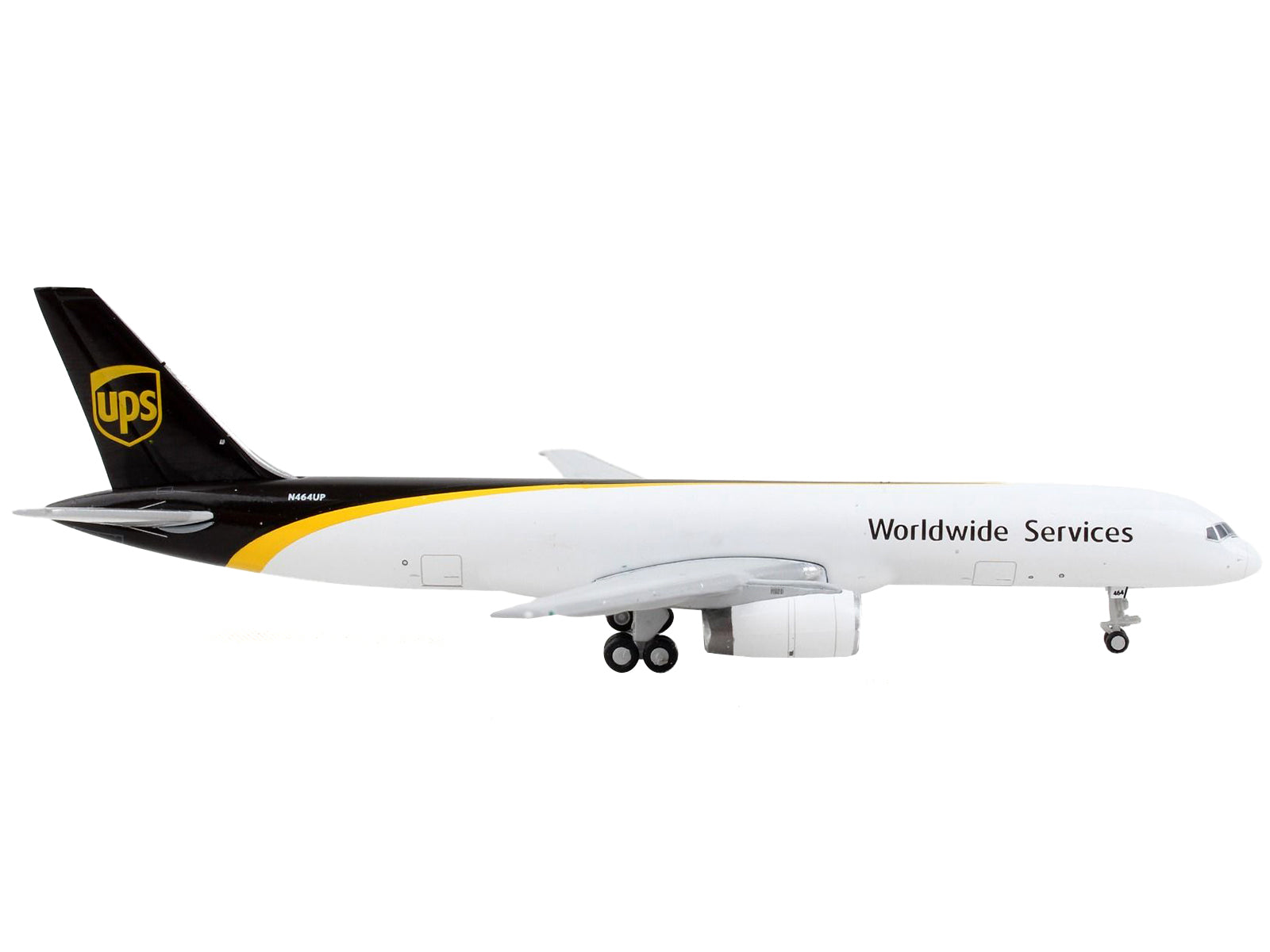 Boeing 757-200F Commercial Aircraft "UPS (United Parcel Service) - Worldwide Services" White and Dark Brown 1/400 Diecast Model Airplane by GeminiJets