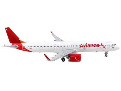 Airbus A321neo Commercial Aircraft "Avianca" White with Red Tail 1/400 Diecast Model Airplane by GeminiJets