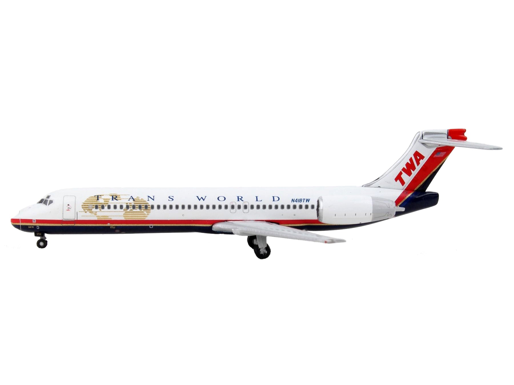 Boeing 717-200 Commercial Aircraft "Trans World Airlines" White with Red Stripes 1/400 Diecast Model Airplane by GeminiJets