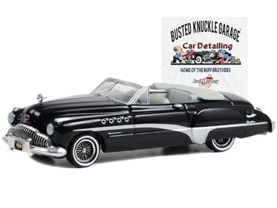 1949 Buick Roadmaster Rivera Convertible Black "Busted Knuckle Garage Car Detailing" "Busted Knuckle Garage" Series 2 1/64 Diecast Model Car by Greenlight