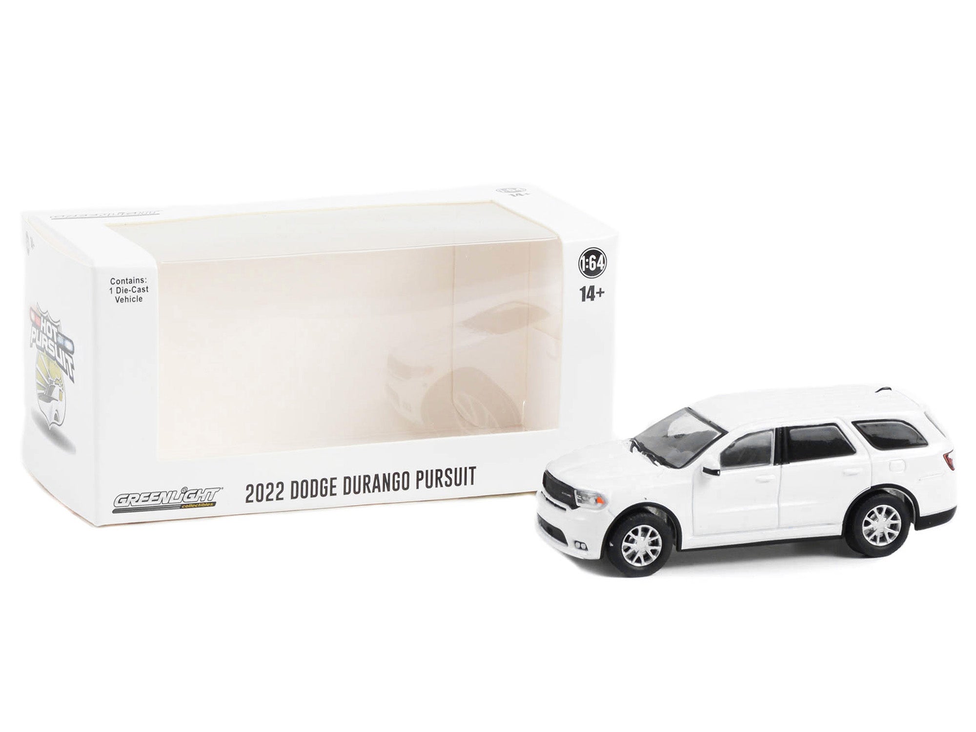 2022 Dodge Durango Pursuit Police Car White "Hot Pursuit" "Hobby Exclusive" Series 1/64 Diecast Model Car by Greenlight