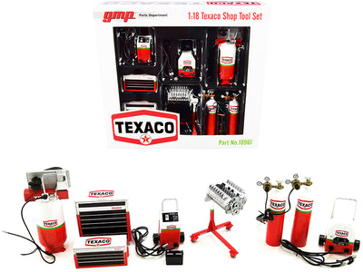 Garage Shop Tools #1 "Texaco Oil" Set of 6 pieces 1/18 Diecast Replica by GMP