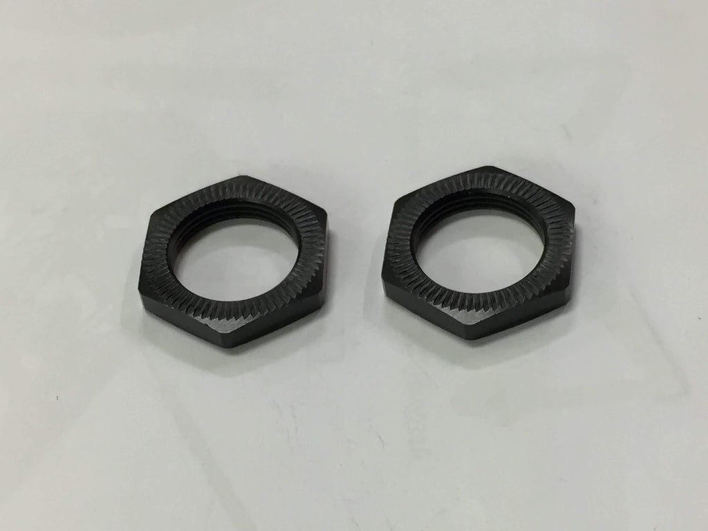 GS535 23mm Wheel Hex Nuts (2pcs,Ribbed,Matte Black)