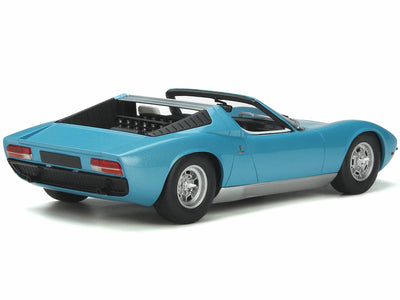 1968 Lamborghini Miura Roadster Light Blue Metallic Limited Edition to 999 pieces Worldwide 1/18 Model Car by GT Spirit