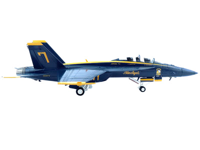 McDonnell Douglas F/A-18F Super Hornet Fighter Aircraft #7 "Blue Angels" US Navy 2021 Season "75th Anniversary" "Air Power Series" 1/72 Scale Model by Hobby Master