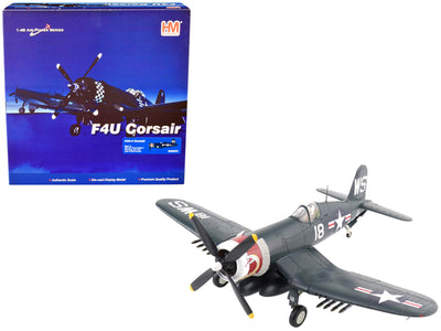 Vought F4U-4 Corsair Fighter Aircraft VMF-323 "Death Rattlers" USS Sicily (June 1951) "Air Power Series" 1/48 Scale Model by Hobby Master