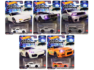 "Premium 2023" "Fast and Furious" 5 piece Set Diecast Model Cars by Hot Wheels