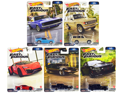 "Fast & Furious" 2023 5 piece Set B Diecast Model Cars by Hot Wheels