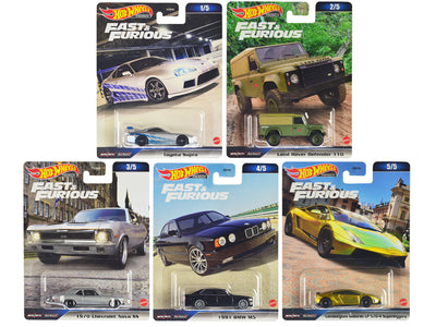 "Fast & Furious" 2023 5 piece Set D Diecast Model Cars by Hot Wheels