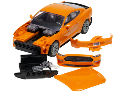 Skill 1 Model Kit Ford Mustang GT Orange Snap Together Model by Airfix Quickbuild