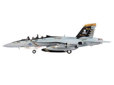 Boeing F/A-18F Super Hornet Fighter Aircraft "VFA-103 Jolly Rogers Squadron 75th Anniversary USS Abraham Lincoln" (2018) United States Navy 1/144 Diecast Model by JC Wings