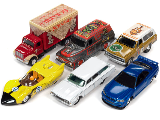 Pop Culture 2022 Set of 6 Cars Release 2 1/64 Diecast Model Cars by Johnny Lightning
