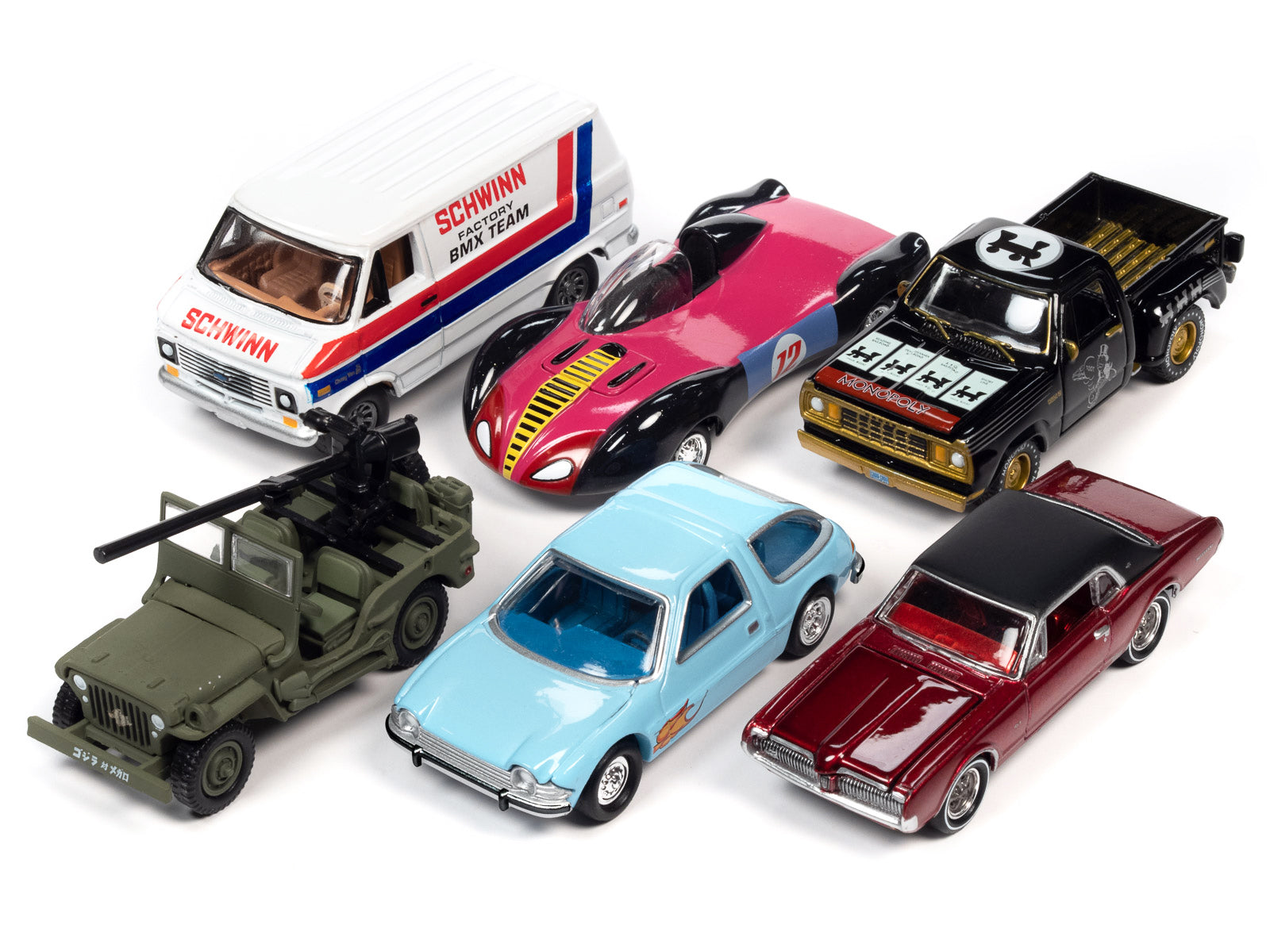Pop Culture 2023 Set of 6 Cars Release 1 1/64 Diecast Model Cars by Johnny Lightning