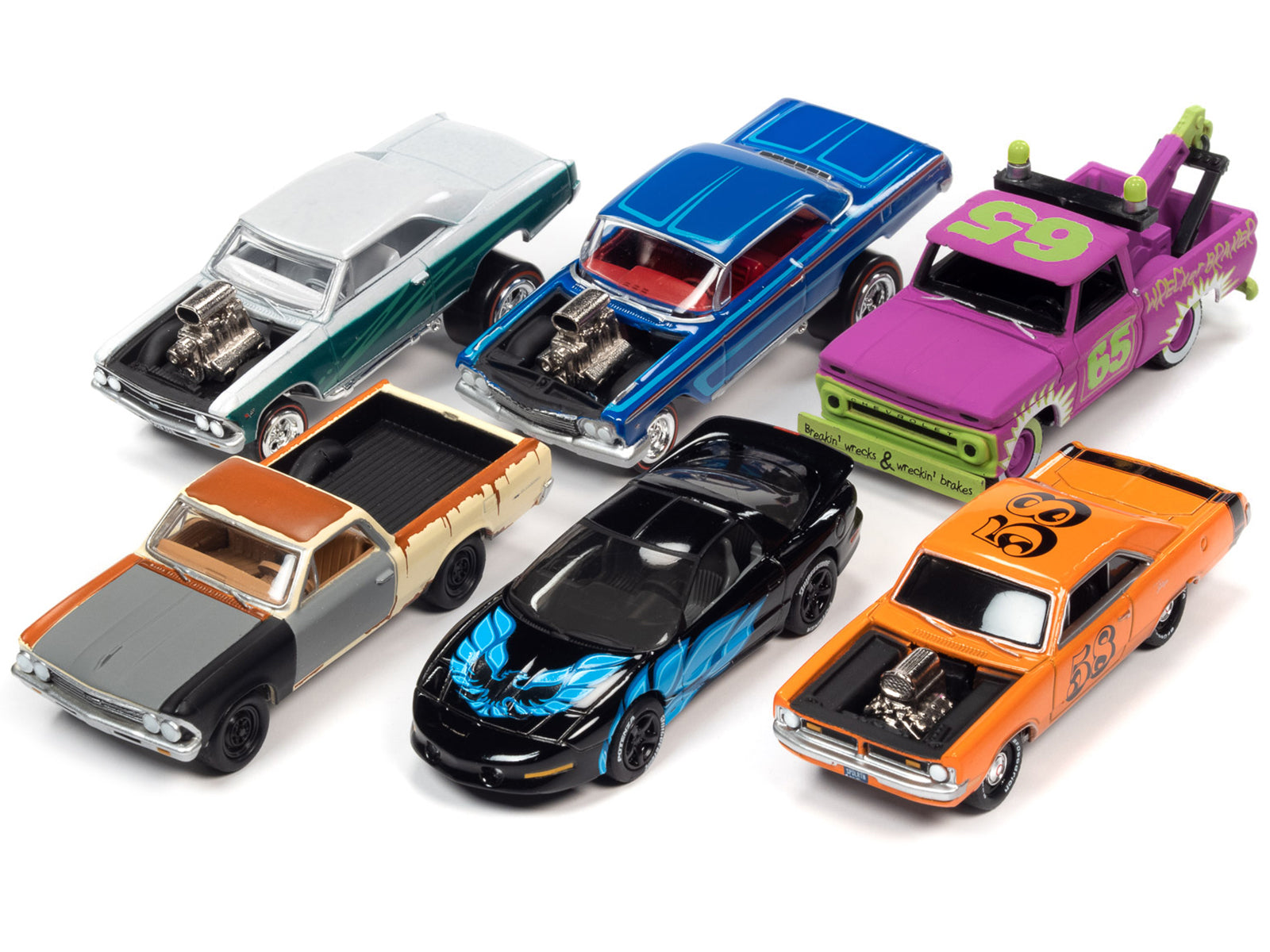 "Street Freaks" 2021 Set B of 6 Cars Release 4 1/64 Diecast Model Cars by Johnny Lightning