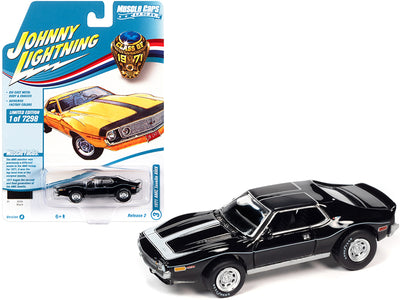 1971 AMC Javelin AMX Black with White Stripes "Class of 1971" Limited Edition to 7298 pieces Worldwide "Muscle Cars USA" Series 1/64 Diecast Model Car by Johnny Lightning
