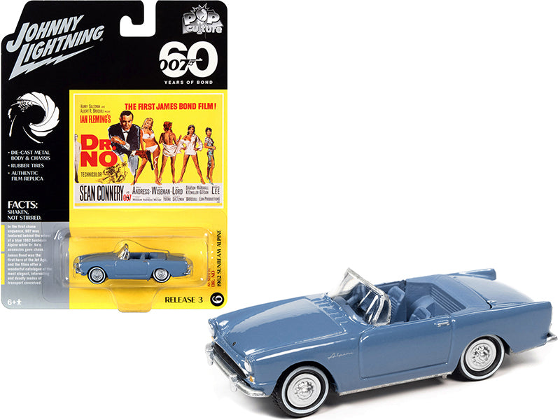 1962 Sunbeam Alpine Convertible Lake Blue James Bond 007 "Dr. No" (1962) Movie "Pop Culture" Series 3 1/64 Diecast Model Car by Johnny Lightning