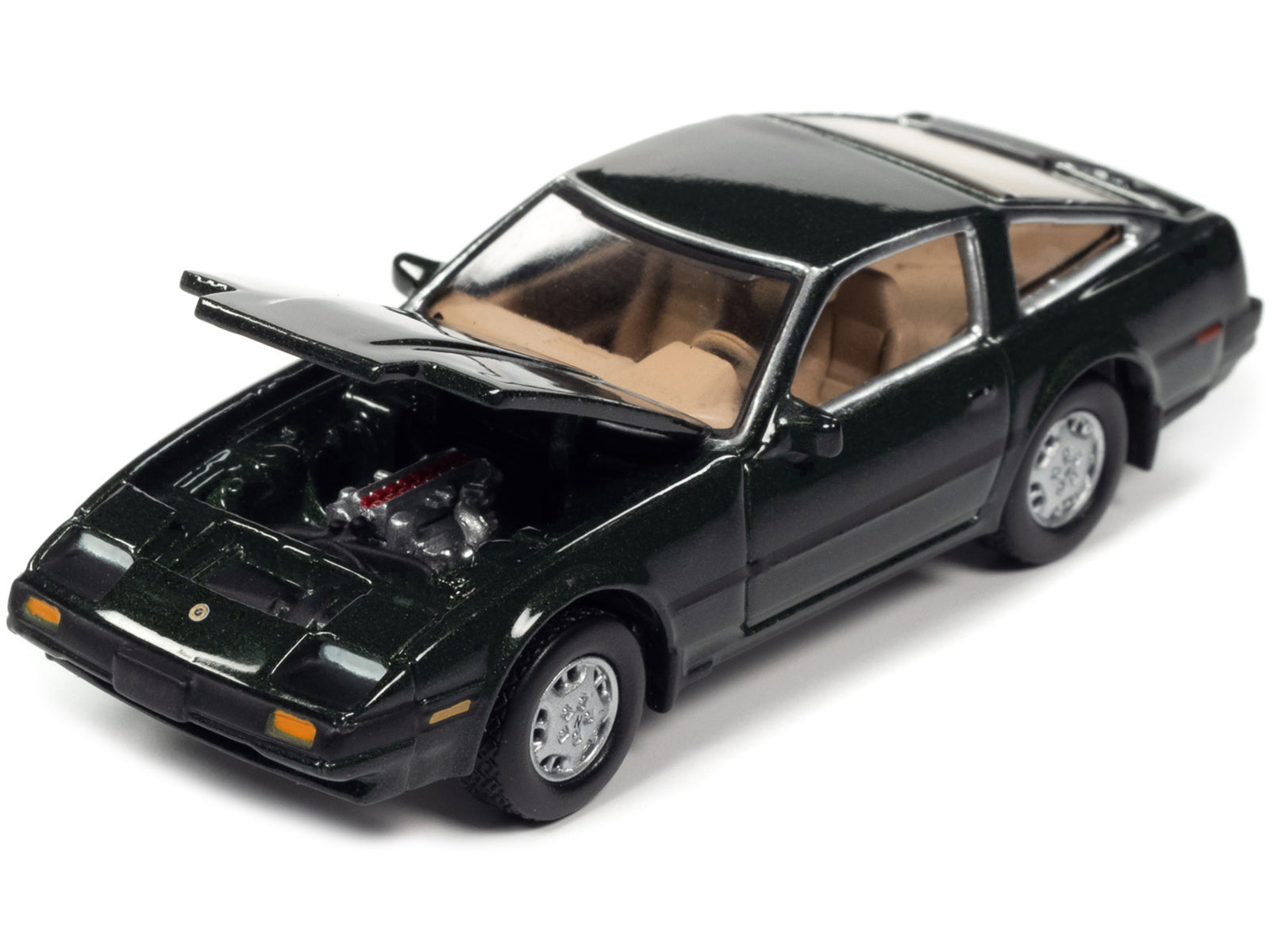 1984 Nissan 300ZX Dark Green with Black Stripes "Classic Gold Collection" Series Limited Edition to 12480 pieces Worldwide 1/64 Diecast Model Car by Johnny Lightning