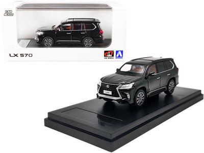 Lexus LX570 with Sunroof Black 1/64 Diecast Model Car by LCD Models
