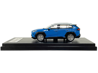 Toyota RAV4 Hybrid Blue Metallic with Gray Top 1/64 Diecast Model Car by LCD Models