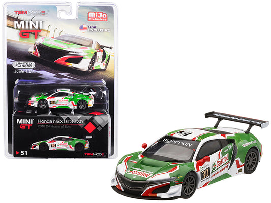 Honda NSX GT3 #30 "Castrol" 24 Hours of Spa (2018) Limited Edition to 3600 pieces Worldwide 1/64 Diecast Model Car by True Scale Miniatures