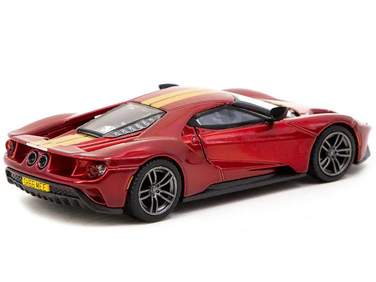 Ford GT Liquid Red Metallic with Gold Stripes "Shmee150 Collection" "Collaboration Model" 1/64 Diecast Model Car by True Scale Miniatures & Tarmac Works