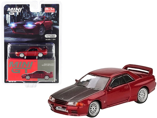 Nissan Skyline GT-R (R32) Nismo RHD (Right Hand Drive) Red Pearl with Carbon Hood and BBS KM Wheels Limited Edition to 3000 pieces Worldwide 1/64 Diecast Model Car by True Scale Miniatures