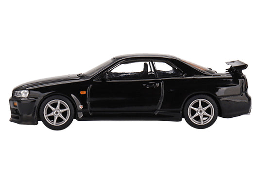 Nissan Skyline GT-R (R34) V-Spec RHD (Right Hand Drive) Black Pearl Limited Edition to 6000 pieces Worldwide 1/64 Diecast Model Car by True Scale Miniatures