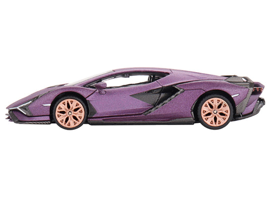 Lamborghini Sian FKP 37 Matte Viola SE30 Purple Metallic 1/64 Diecast Model Car by True Scale Miniatures