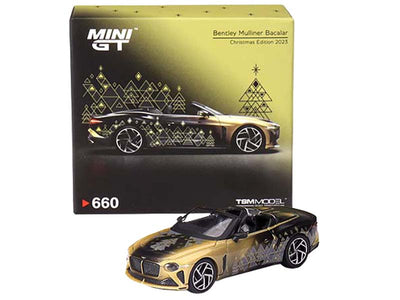 Bentley Mulliner Bacalar Gold Metallic and Black "Christmas Edition 2023" Limited Edition to 9999 pieces Worldwide 1/64 Diecast Model Car by True Scale Miniatures