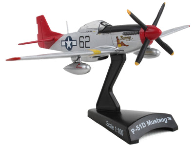 North American P-51D Mustang Fighter Aircraft #62 "Bunny" United States Army Air Force 1/100 Diecast Model Airplane by Postage Stamp