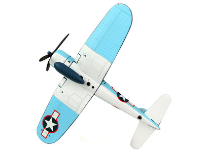 Vought F4U Corsair Fighter Aircraft "VMF-422 First Lieutenant Robert 'Cowboy' Stout" United States Navy 1/100 Diecast Model Airplane by Postage Stamp