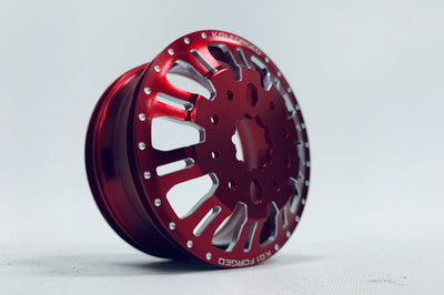 CKD0653 KG1 KD004 CNC Aluminum FRONT Dually Wheel (RED anodize, 2pcs, w/cap and decal, screws)