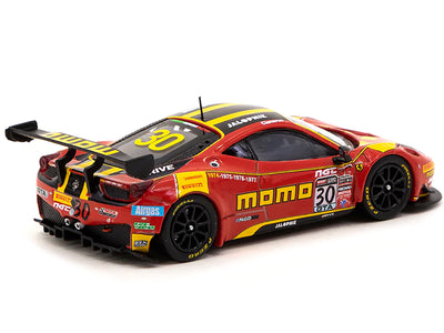 Ferrari 458 Italia GT3 #30 Henrique Cisneros "Momo" "Pirelli World Challenge" (2015) "Hobby64" Series 1/64 Diecast Model Car by Tarmac Works
