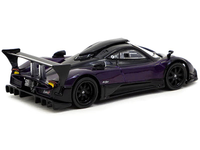 Pagani Zonda R Viola PSO Metallic and Black "Global64" Series 1/64 Diecast Model Car by Tarmac Works