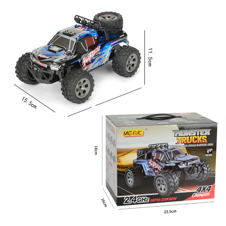 MGRC Charging Remote Control Car 2.4G Wireless Remote Control Four-Way Cross-Country Climbing Car 1:18 Car Model( Gray Blue)