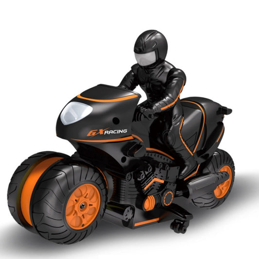 2.4G Remote Control Motorcycle Drifting Rotating High-Speed Side-Tracking Off-Road Motorcycle(Black Orange)