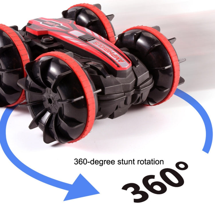 2.4G Amphibious Stunt Remote Control Car Double-sided Rolling Driving Children Electric Toys(Red)