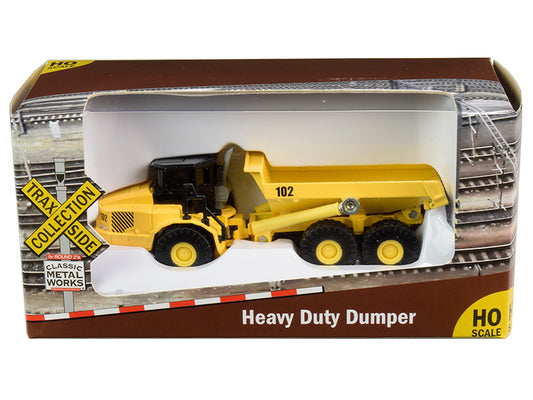 Heavy Duty Dumper Truck Yellow "TraxSide Collection" 1/87 (HO) Scale Diecast Model by Classic Metal Works