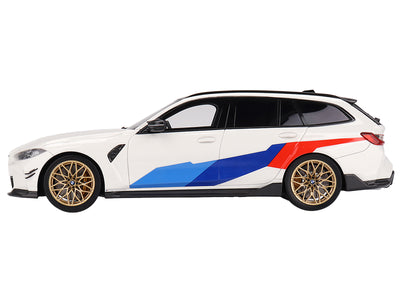 BMW M3 M-Performance Touring Alpine White with Graphics and Black Top 1/18 Model Car by Top Speed