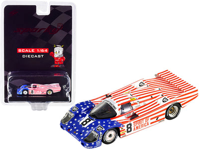 Porsche 956 #8 G. Follmer - J. Morton - K. Miller "Spirit of America" 3rd Place 24 Hours of Le Mans (1986) 1/64 Diecast Model Car by Sparky