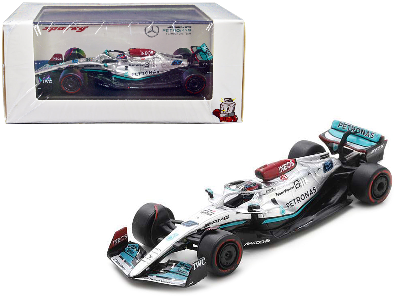 Mercedes-AMG F1 W13 E Performance #63 George Russell "Petronas" F1 Formula One World Championship (2022) 1/64 Diecast Model Car by Sparky