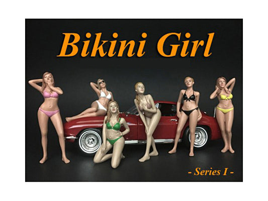 Bikini Calendar Girls 6 piece Figurine Set for 1/18 Scale Models by American Diorama