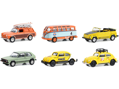"Club Vee V-Dub" Set of 6 pieces Series 16 1/64 Diecast Model Cars by Greenlight