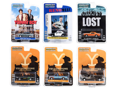 "Hollywood Series" Set of 6 pieces Release 38 1/64 Diecast Model Cars by Greenlight