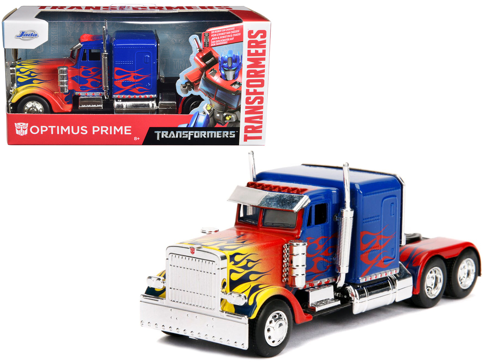 Optimus Prime Truck with Robot on Chassis from "Transformers" Movie "Hollywood Rides" Series 1/32 Diecast Model by Jada
