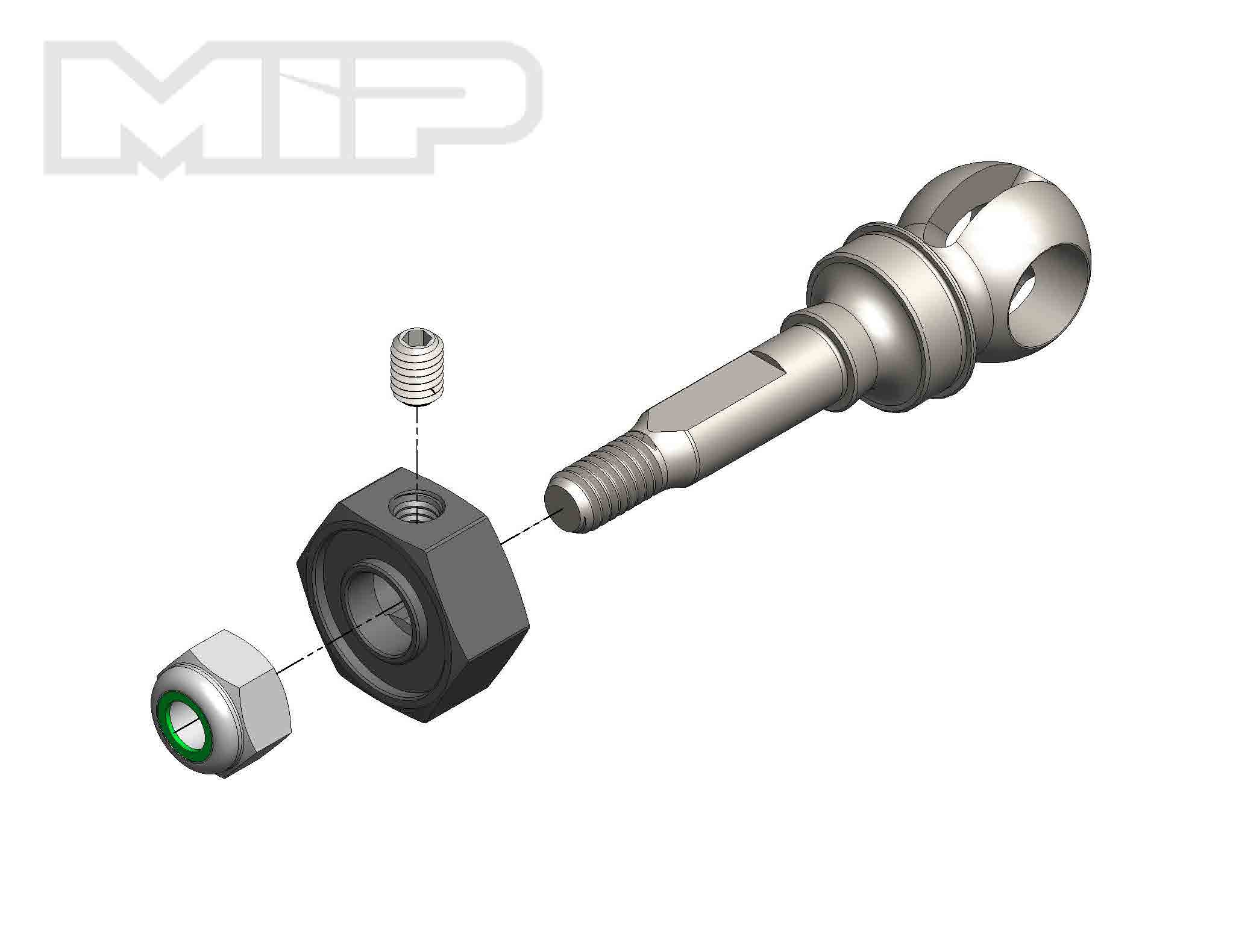 #18151- MIP X-Duty™ , CVD Front Axle, 11mm Offset w/ 10mm x 5mm Bearing