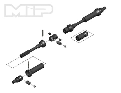 #18180 - MIP X-Duty™, Center Drive Kit, 95mm to 130mm w/ 5mm Hubs, Vaterra K5, K10, Ascender, Bronco