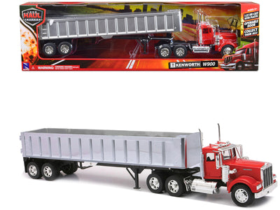 Kenworth W900 Frameless Dump Truck Red and Chrome "Long Haul Trucker" Series 1/32 Diecast Model by New Ray